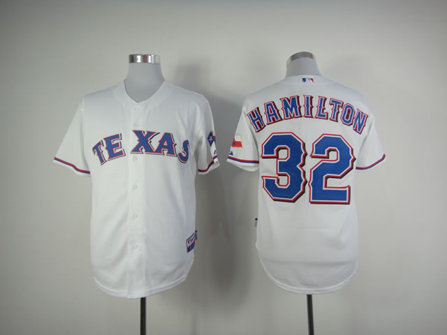 Men Texas Rangers 32 Hamilton White MLB Jerseys